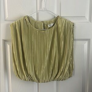 Elegant Pleated Blouse in Green